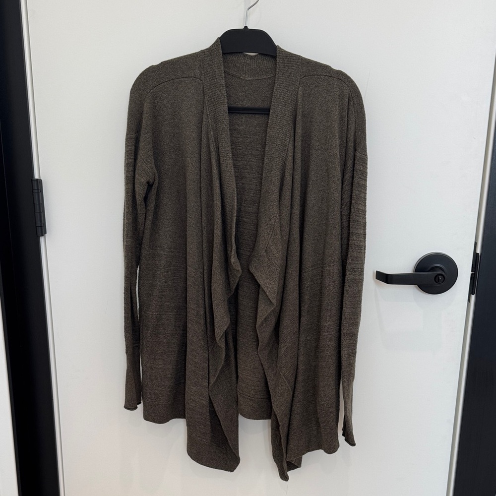 lululemon athletica Draped Open-Front Cardigan - Olive Brown